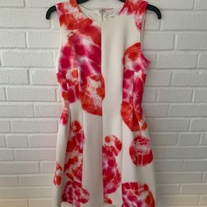 Calvin Klein White and Pink Design Dress